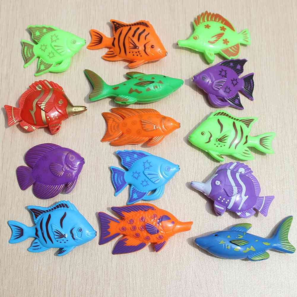 Jeu de jouets de jeu de bain de pêche magnétique pour enfants - Fête de la piscine avec baignoire à table à eau avec poisson flottant en plastique