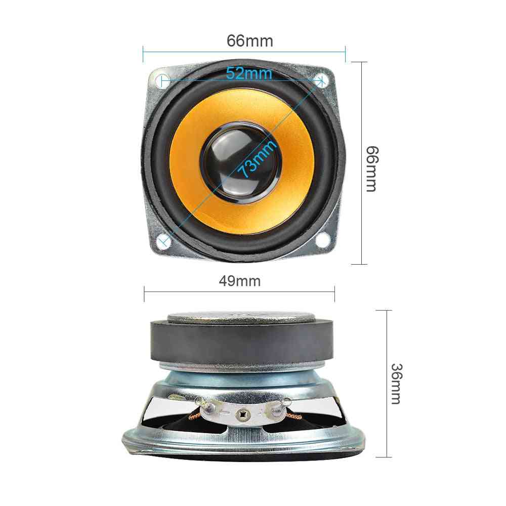 2pcs 4-ohm 5w audio-speaker 2.5-inch 66mm full range rubber cono altavoz altavoz cuadrado altavoz diy home / theater sound system
