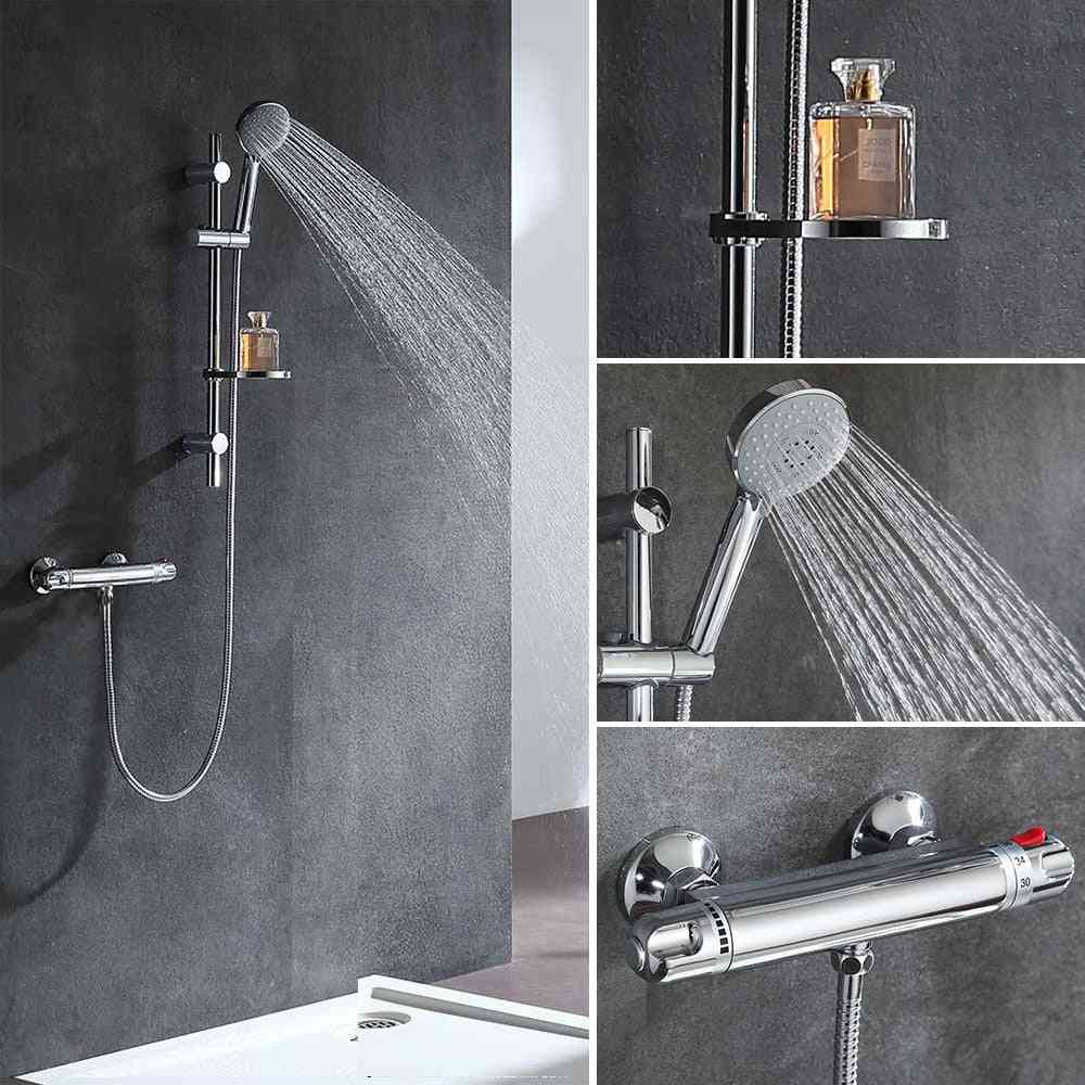Thermostatic Shower Faucet Set With Knob To Control Water Flow