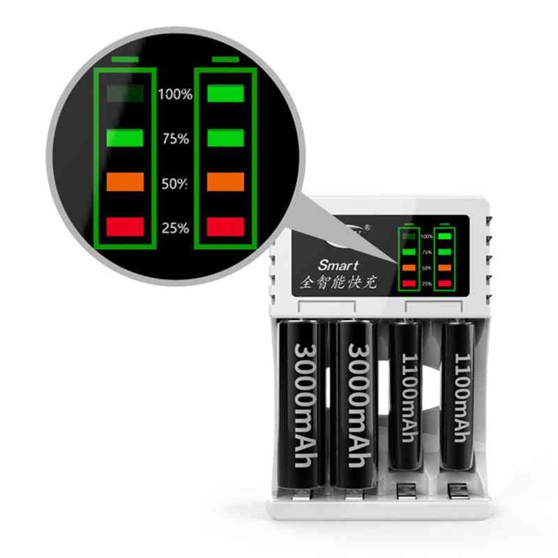 4 Slots Led Smart Rechargeable Battery Charger