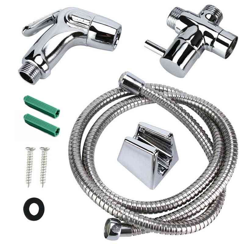 5pcs Bidet Sprayer - Shattaf Bathroom / Toilet Pressurized Nozzle Kit