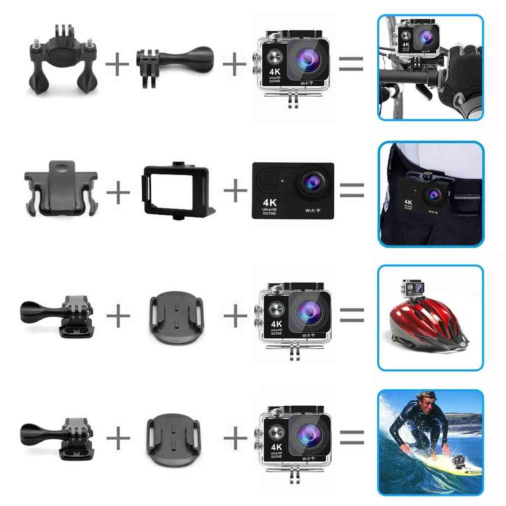 Caméra d'action étanche 4K Ultra HD Wifi 30m -2 Ltps Caméra de sport LCD 12.0 MP 170 Angle d'objectif Sortie HDMI Type compact UK -
