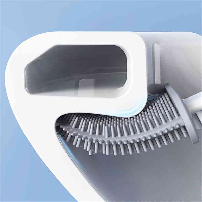 Durable Silicon Toilet Brush Set- With Holder
