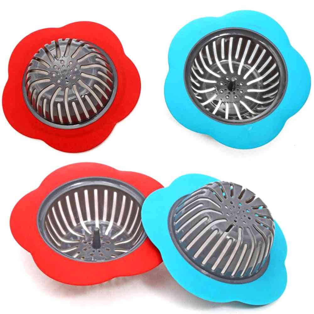 Silicone Sink Strainer, Flower Shaped Shower Drains Cover