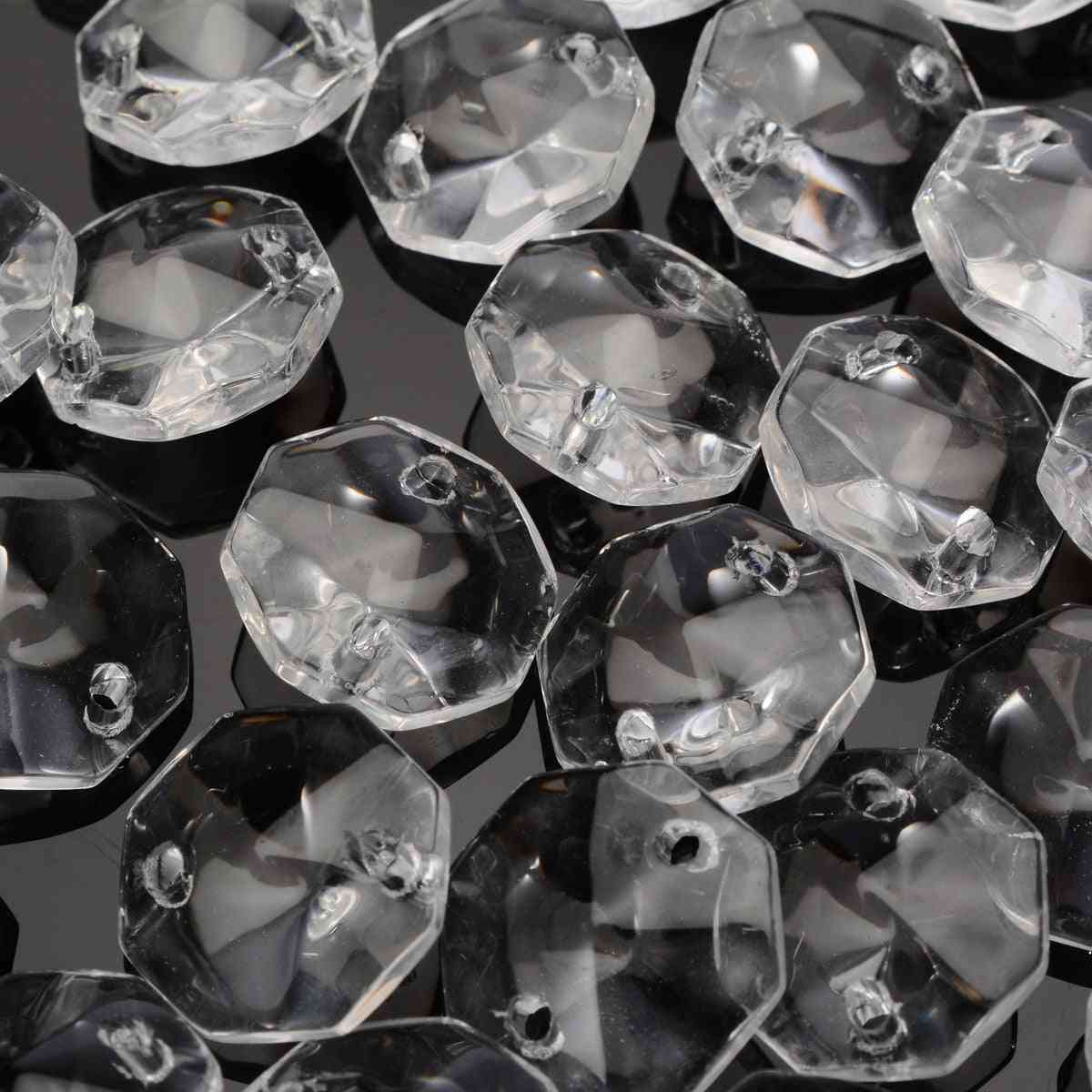 Glass Crystal Prisms, Clear Octagonal Beads Pendant Chandeliers
