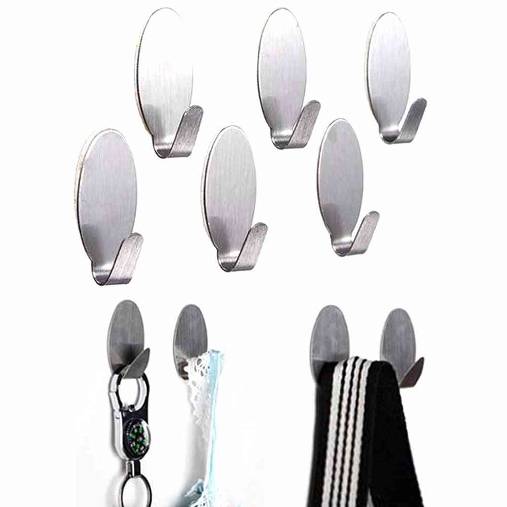 6 ganchos de metal autoadhesivos para colgar en la pared, colgador de cocina para baño (6 piezas)