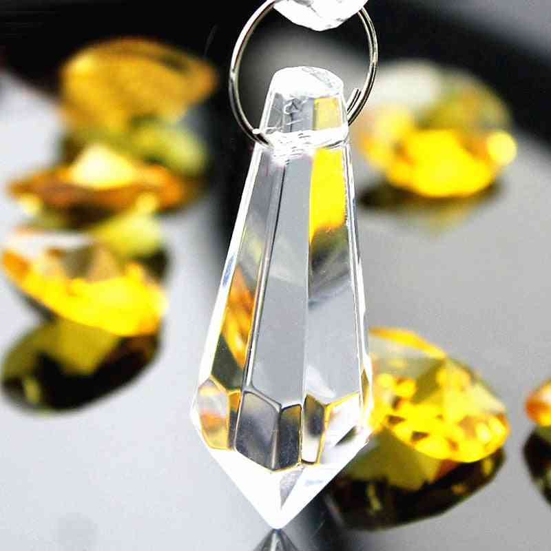 10pcs 37mm scintillant lustre en verre de cristal glaçon gouttes, pièces de lampe en cristal, pendentifs d'éclairage en verre de cristal