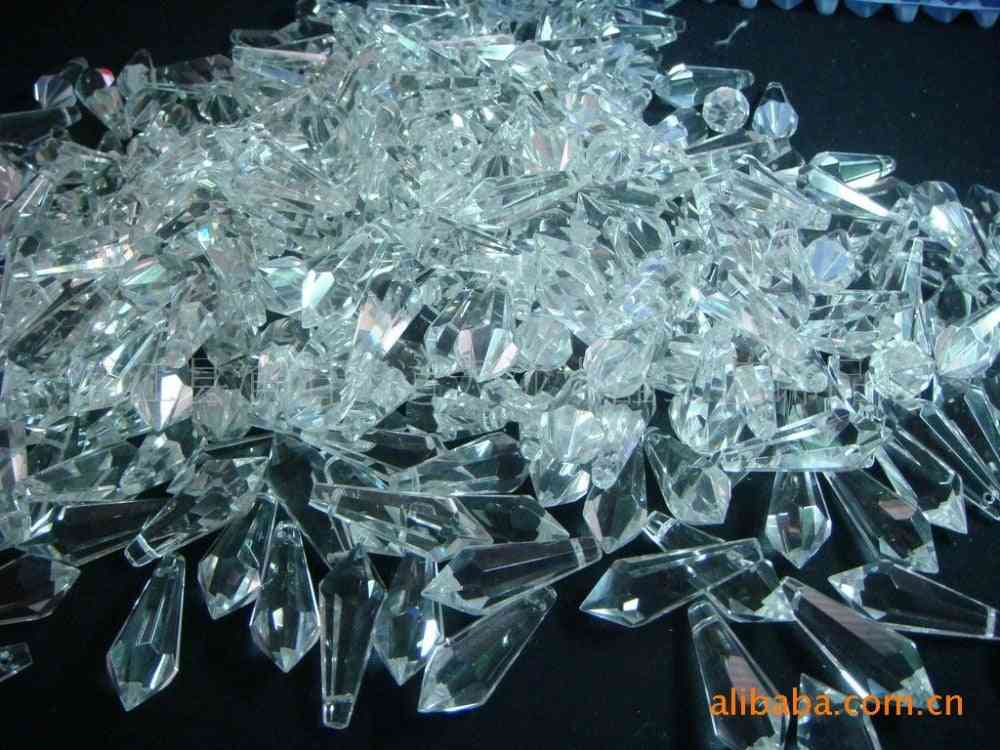 10pcs 37mm scintillant lustre en verre de cristal glaçon gouttes, pièces de lampe en cristal, pendentifs d'éclairage en verre de cristal