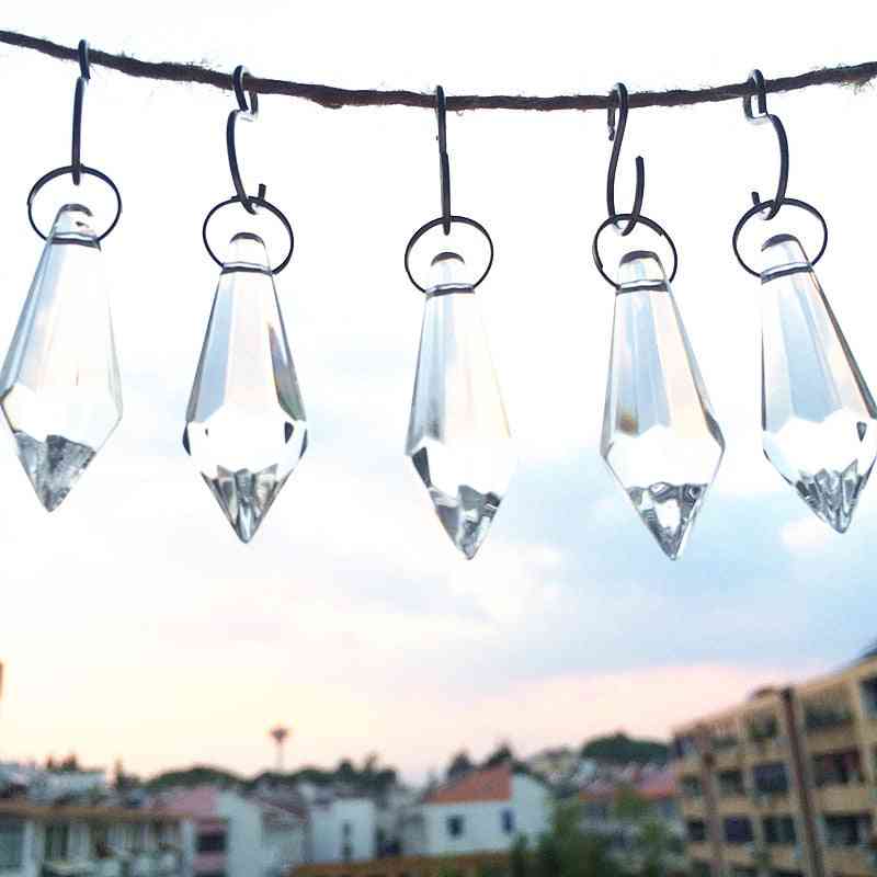 37mm Icicle Drop Shaped- Crystal Glass For Chandelier, Lamp Parts, Pendants