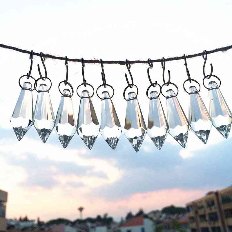 37mm Icicle Drop Shaped- Crystal Glass For Chandelier, Lamp Parts, Pendants