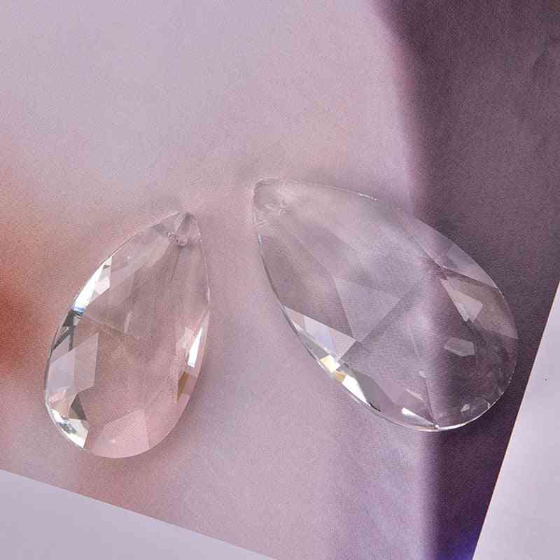 Prozorna lestenska svetilka iz steklenih kristalov, večplastna kroglica