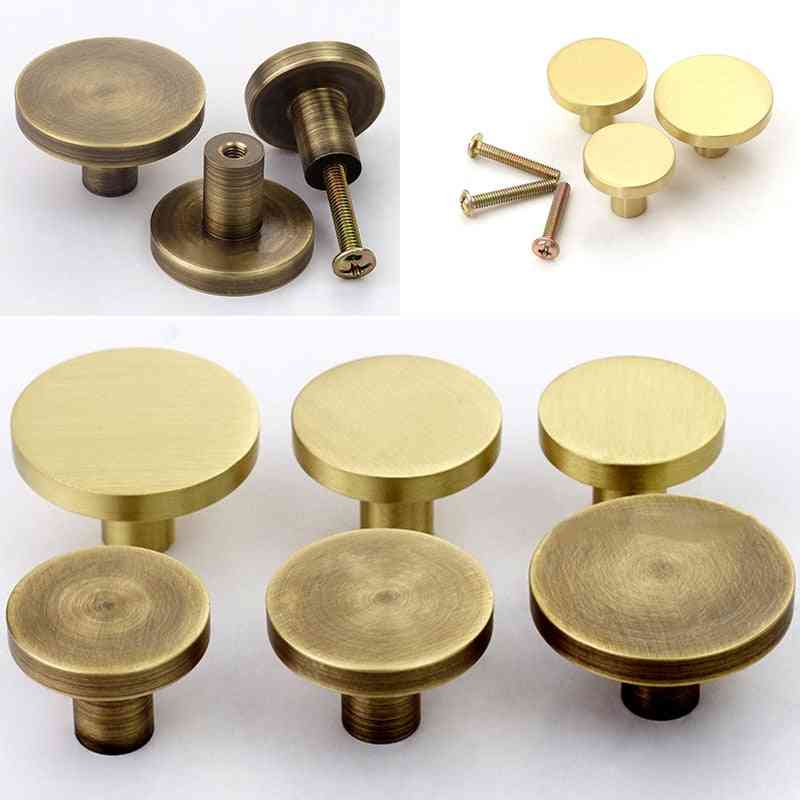 1x Brass Drawer Knobs- Round Furniture Handle Pull