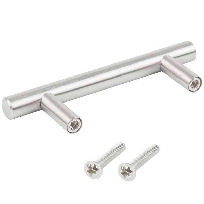 Furniture Cabinet Drawer Handles- Made Of Stainless Steel, Width 100mm, T-handle Center 64mm (silver)