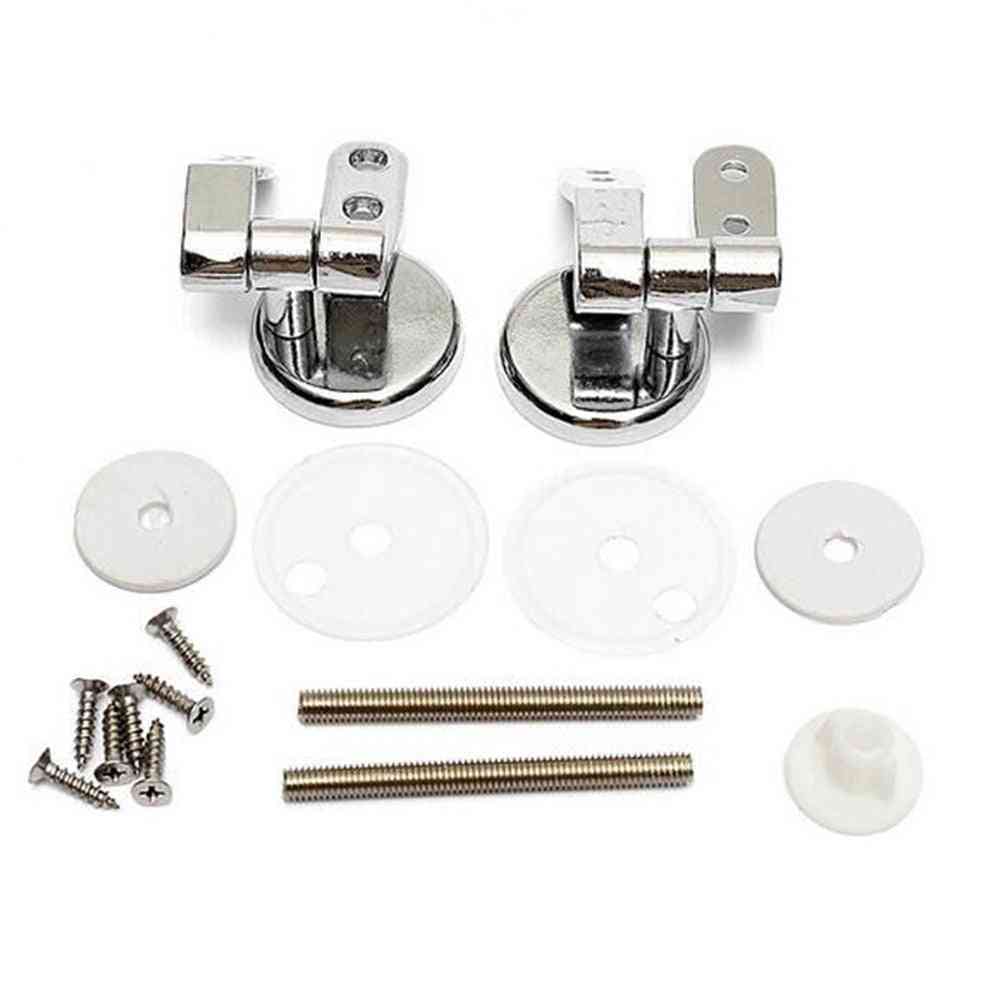 Pair Of Chrome Finished-replacement Hinges For Toilet Seats Including Fittings
