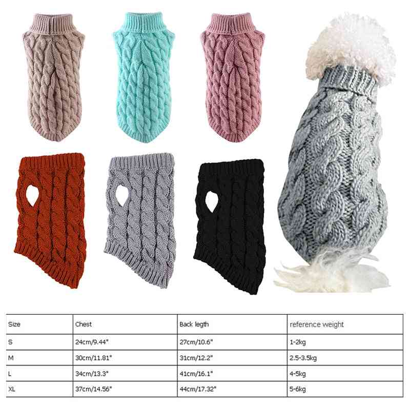 Suéter de inverno roupas de cachorro pequeno para cachorrinho de estimação tricô tecido de crochê