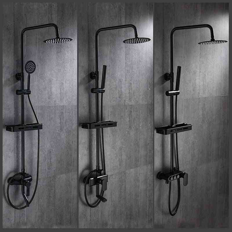 Rainfall Shower Faucets Set - Wall Mounted Mixer Tap Hot & Cold