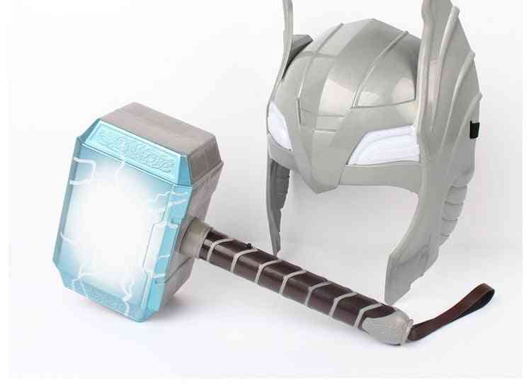 Thor ledet lys, lydende hjelm våben model legetøj til børn cosplay