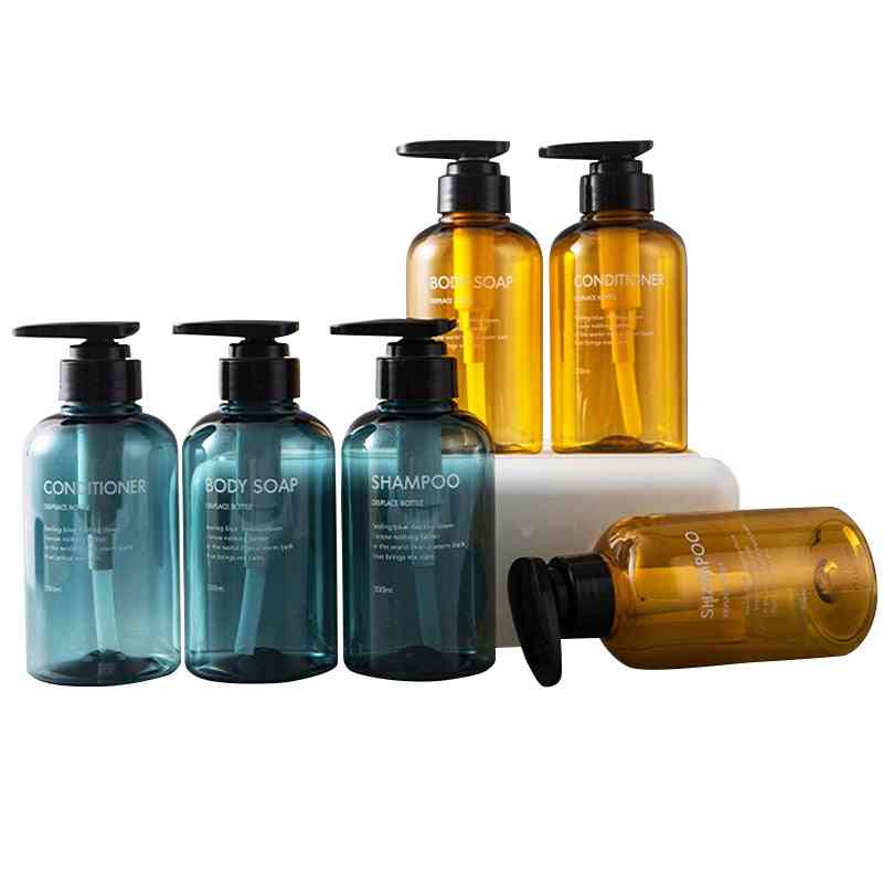 3pcs/set Soap Dispenser Bathroom Shampoo Bottle Large-capacity Press Type Body Lotion Soap Empty Bottle Set
