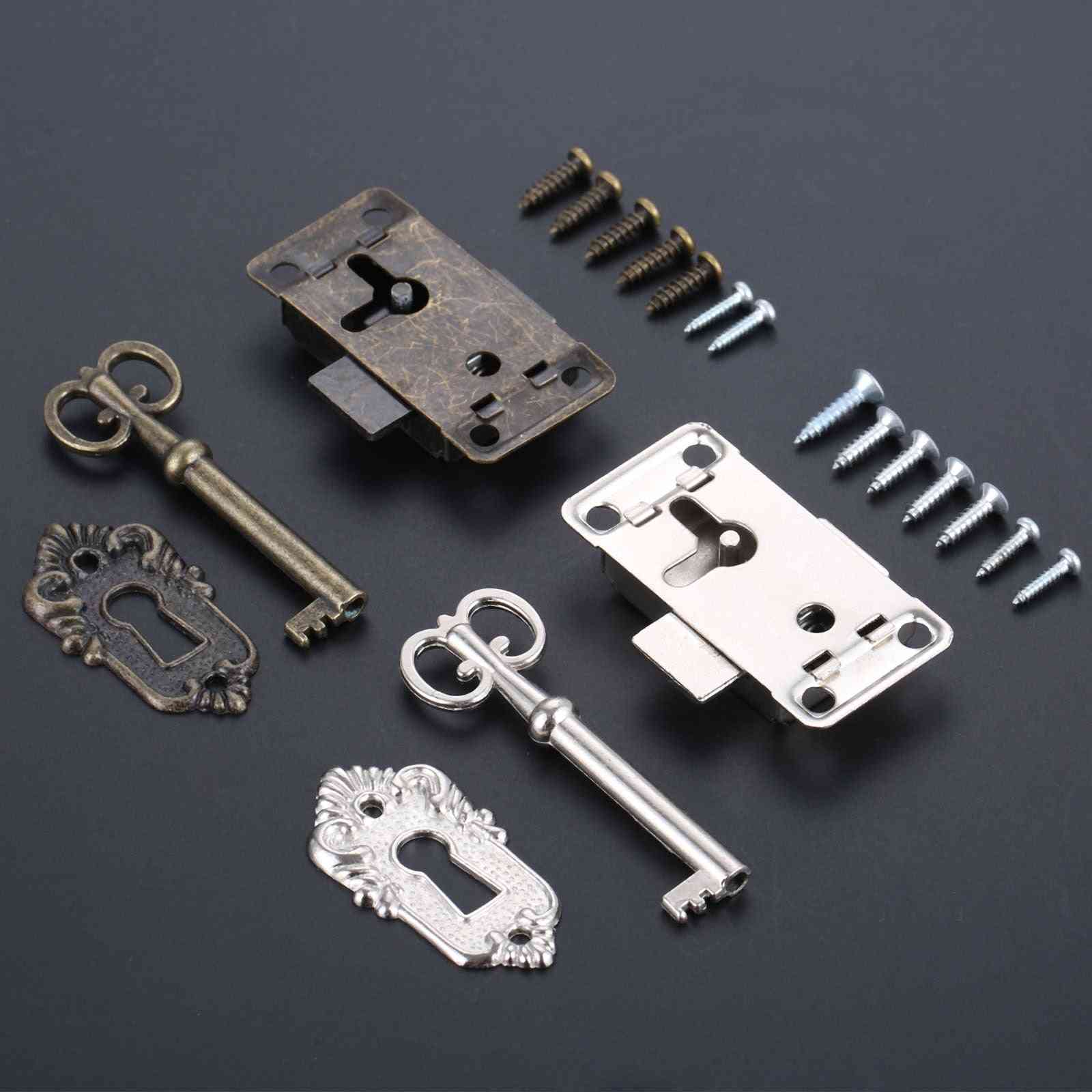 Antique Iron Door Lock Drawer Cabinet - Jewelry, Archaize Schloss Wardrobe, Cupboard Tool Set Locks With Key