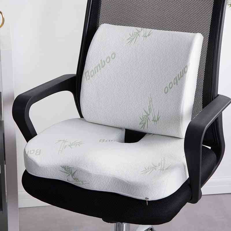 2 In 1 Bamboo Fiber Memory Foam Seat Cushion Back