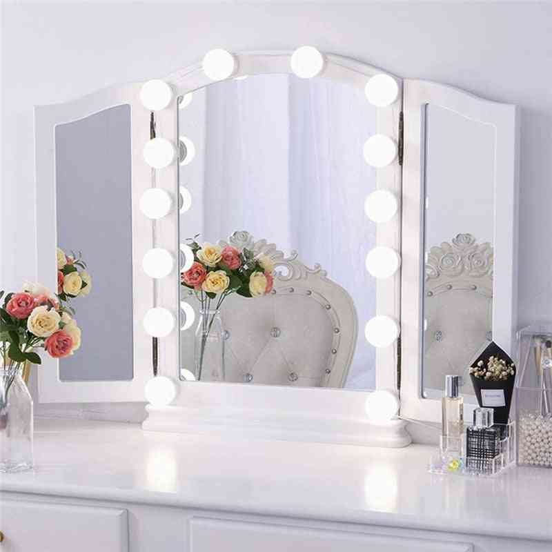 5V LED Makeup spejl lyspære - Hollywood Makeup forfængelighedslamper USB væglampe 2/6/10/14 stk - 2 stk pærer