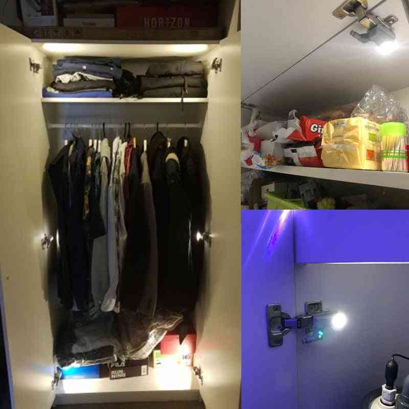 Ledet indre hængsellampe under kabinetlys universal garderobelys - varm hvid