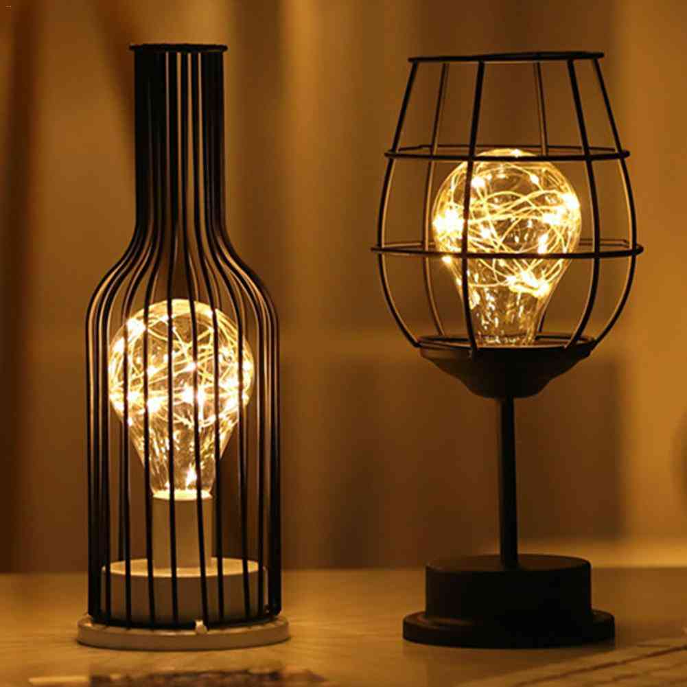 Creative Retro Style, Minimalist Design- Iron Hollow Table Lamps