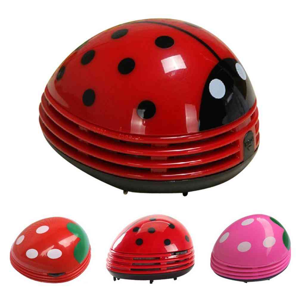Cute Portable Beetle Ladybug Cartoon - Mini Desktop Vacuum Desk Dust Cleaner