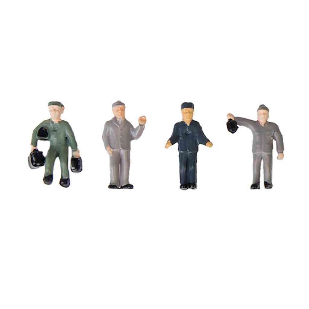 Ensemble de 25 figurines miniatures de cheminots - Figurines peintes -