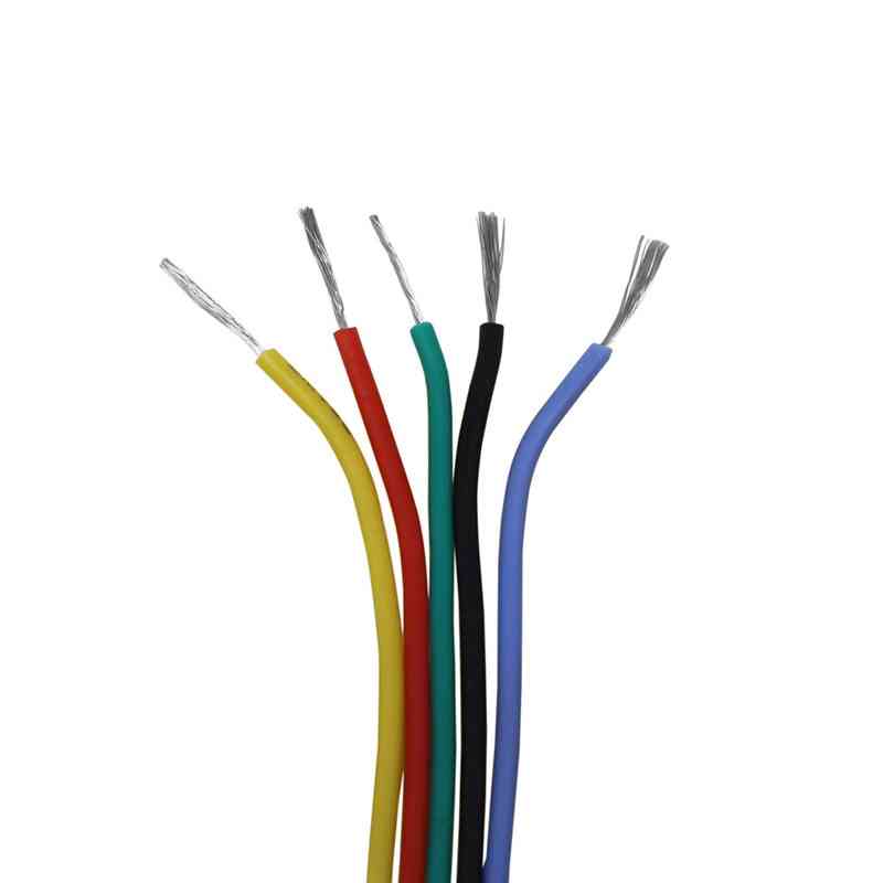 30awg 50m de fio de silicone flexível com caixa de 5 cores -1 linha fora de 0,8mmul3135 cabo eletrônico de fio de cobre estanhado (50m 30awg) -