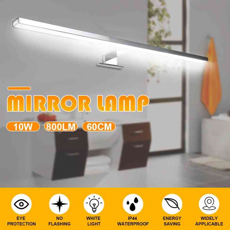 10 w / 800 lm / 60 cm - biała wewnętrzna lampa ścienna led lustro wodoodporne oświetlenie aluminiowe do łazienki, lustro do toalety -