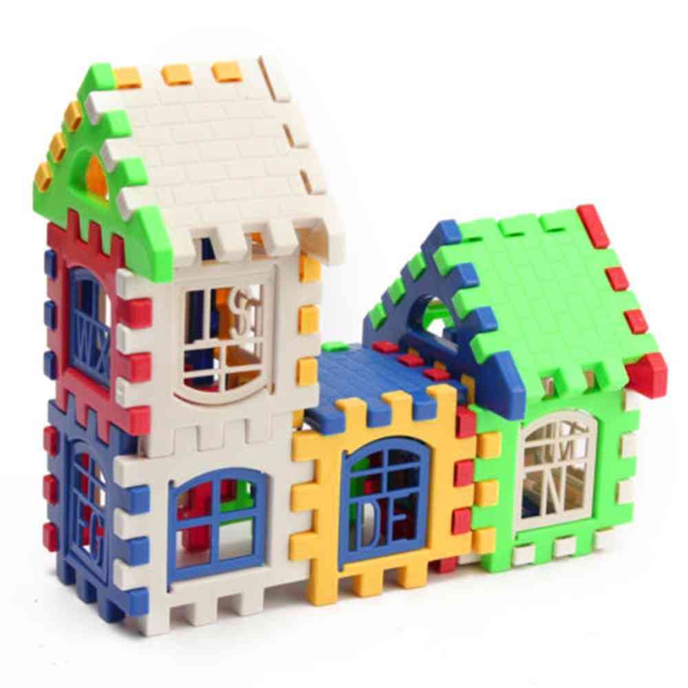 Rakennuspalikat lasten talonrakentamisen kehityslelu set 3d tiilet lelu