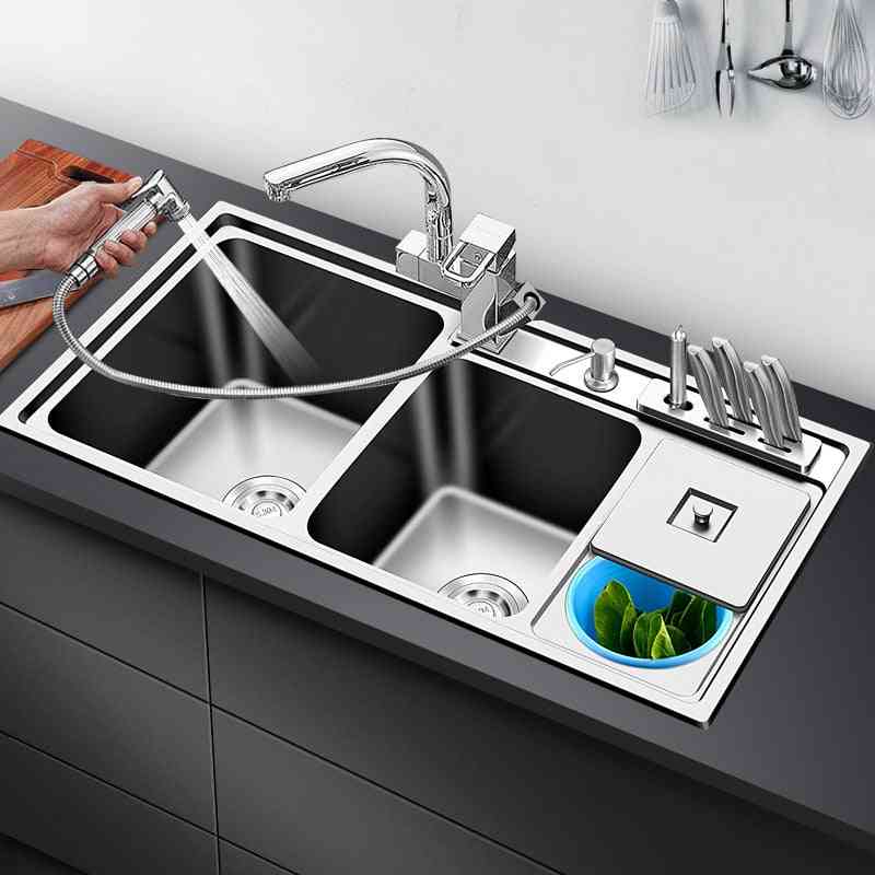 Kitchen Sink Double Bowl Above Counter