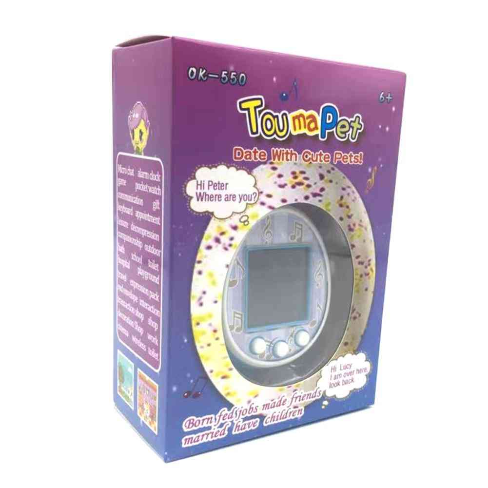 Tamagotchis śmieszne elektroniczne zabawki dla dzieci, nostalgiczne zwierzątko w jednej wirtualnej cyber interaktywnej zabawce, cyfrowy kolorowy ekran HD e-pet - niebieski