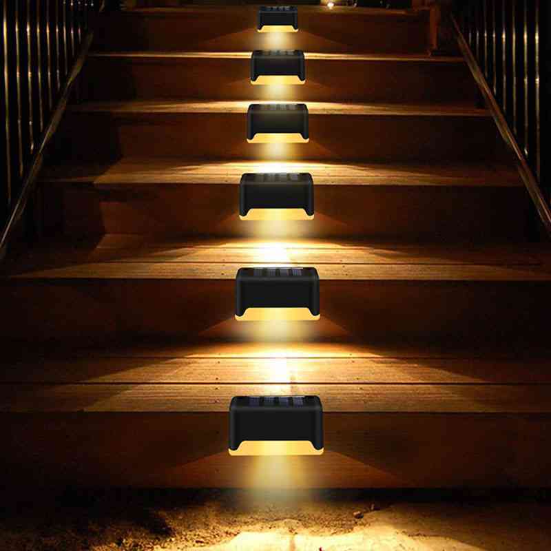 6/8 unids led lámpara solar camino escalera exterior impermeable luz de pared para jardín paisaje luz solar