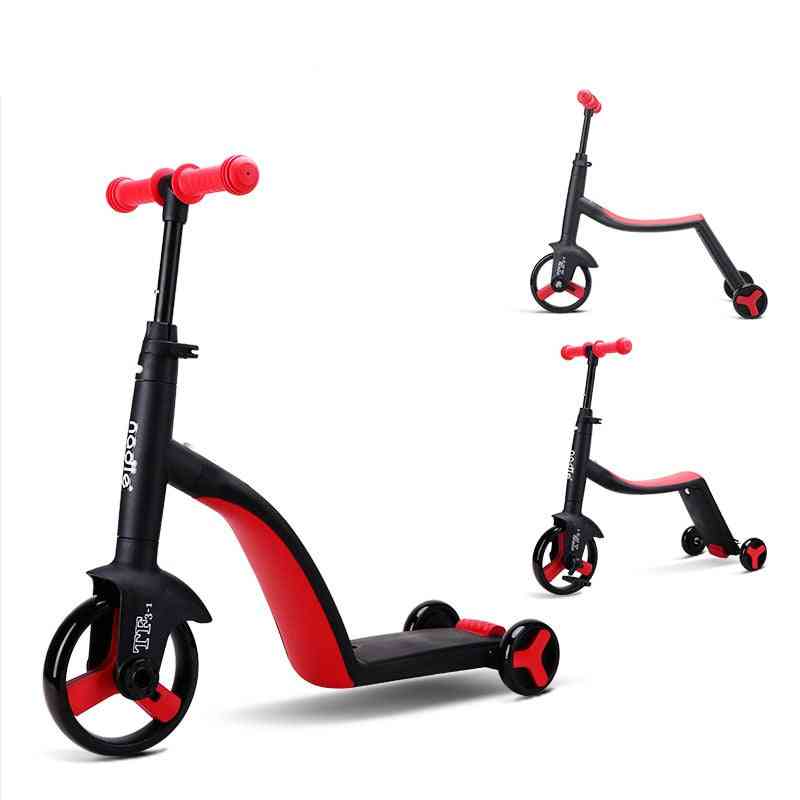 Folding, Kick Tricycle Bicycle-scooter For Kids Over 3 Yrs Old