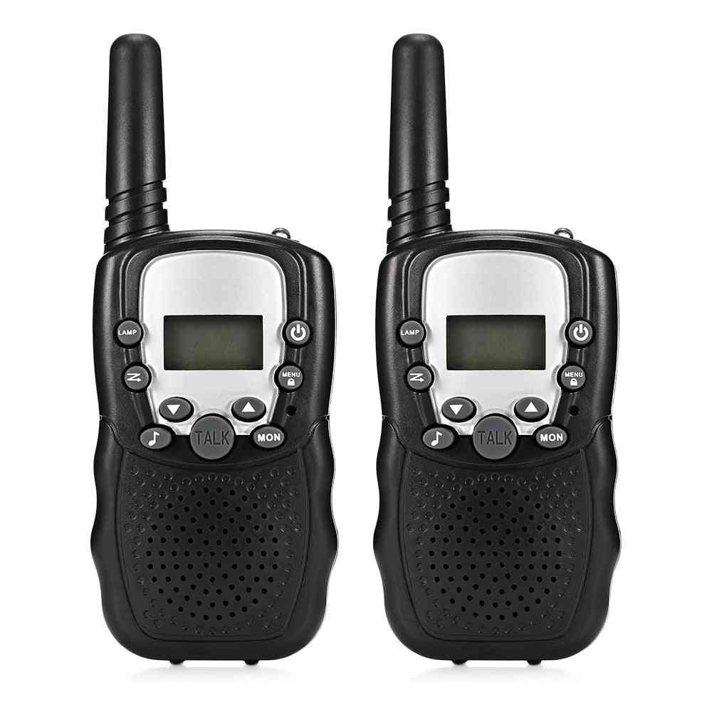 Barn walkie talkie föräldrarspel mobiltelefon telefon talande leksak - 8 kanaler 3km räckvidd för barn 2st droppe - svart