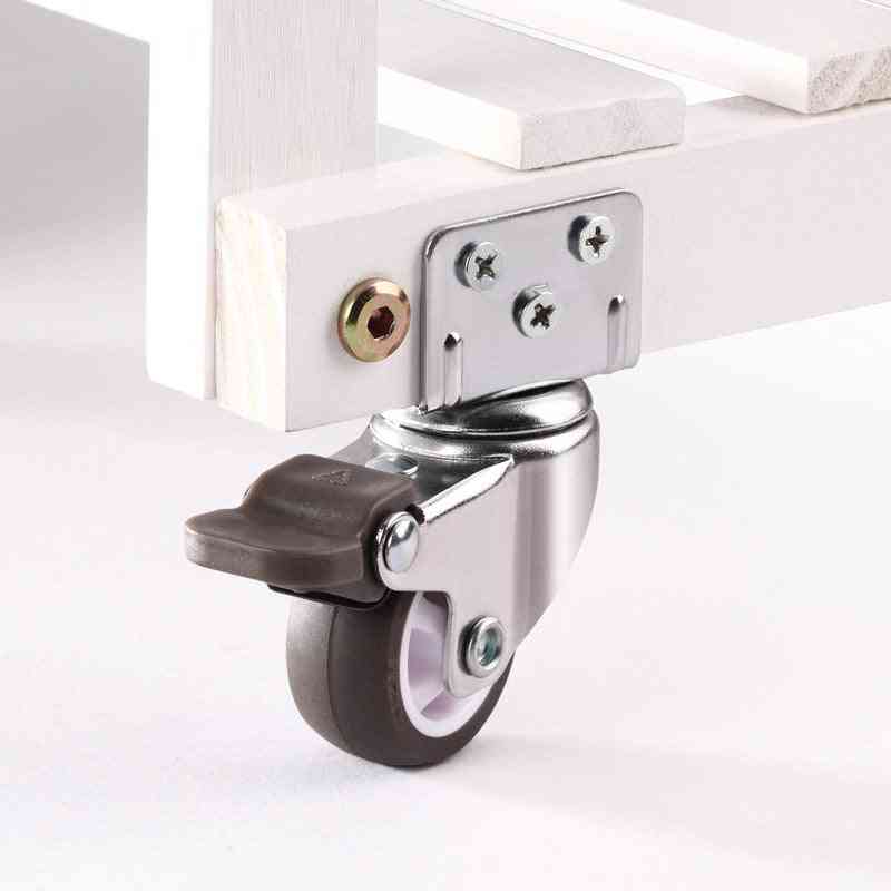 Furniture Casters Crib Rubber Wheel -l Type Swivel Mute Brake
