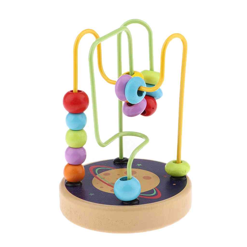 Kleurrijke cartoon houten kraal doolhof achtbaan activiteit kubus educatief abacus kralen cirkel speelgoed voor kinderen peuters kids