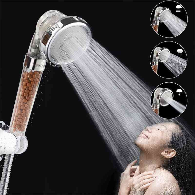 3-mode Spray, Adjustable Handheld Shower Head With Negative Ion, Activated Ceramic Balls