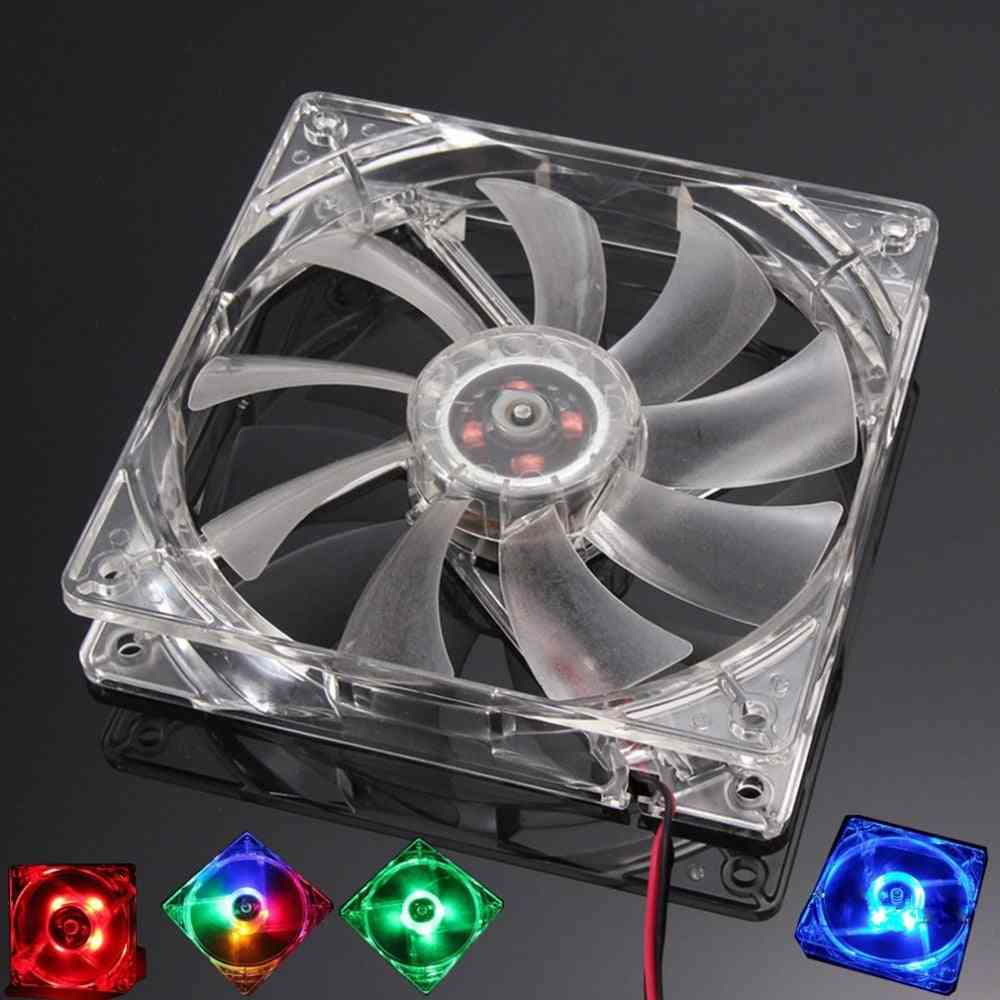 Quad 4 Led Light Pc Computer Cooling Fan