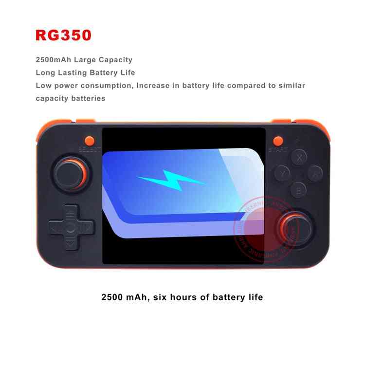 Retro game rg350 przenośna konsola do gier wideo, mini 64-bitowy 3,5-calowy ekran ips 16g odtwarzacz gier - czarny 16g