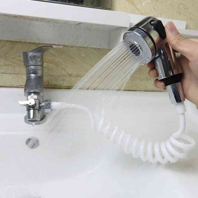 Faucetová sprchová hlavica - sprej odteká sitko hadica umývadlo umývanie vlasov