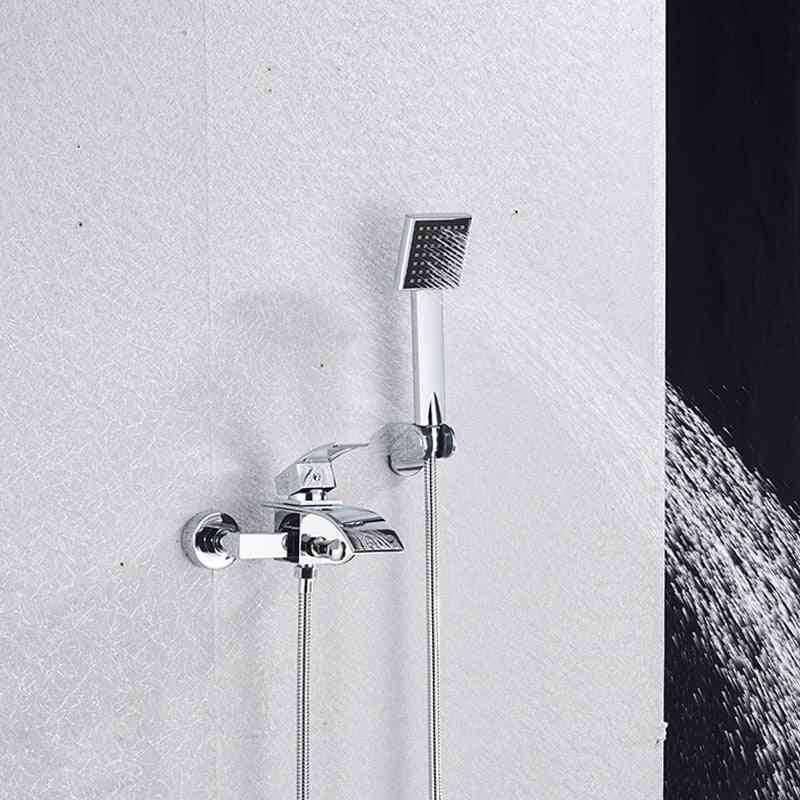 Wall Mounted, 2-way Shower Head And Waterfall Tub Spout