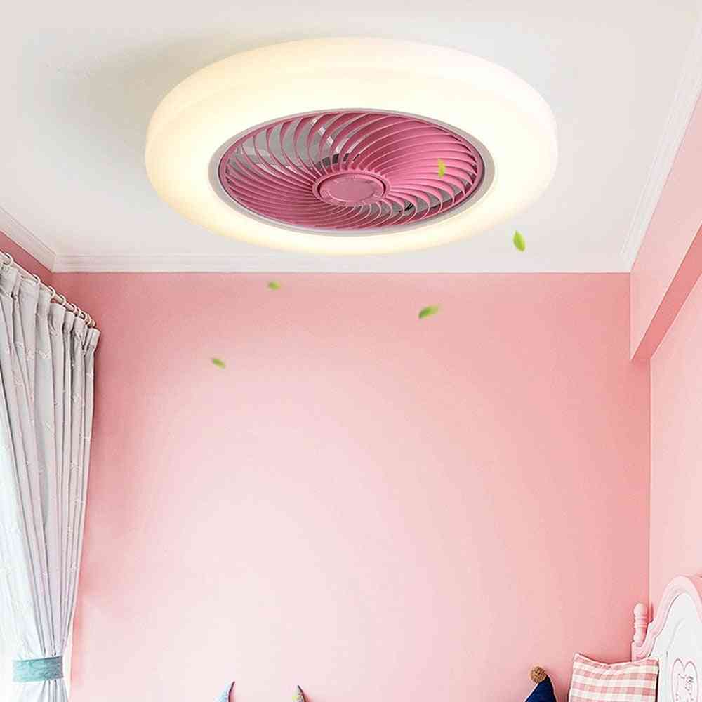 Ventiladores de techo inteligentes de 52 cm con luces de control remoto para lámpara de ventilador de decoración de dormitorio