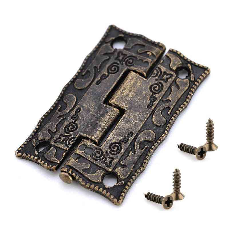 10st antik stil dekorativt mini gångjärn för skåp / dörr / låda / smycken förvaring trälåda