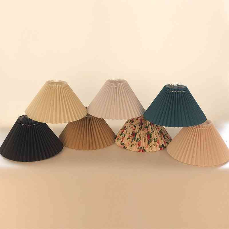 Japanse tafellamp in yamato-stijl vintage stoffen lampenkappen voor tafellampen / slaapkamer-studeerkamer, tatami muticolor geplooide lampenkappen - wit / dia 25cm h16cm