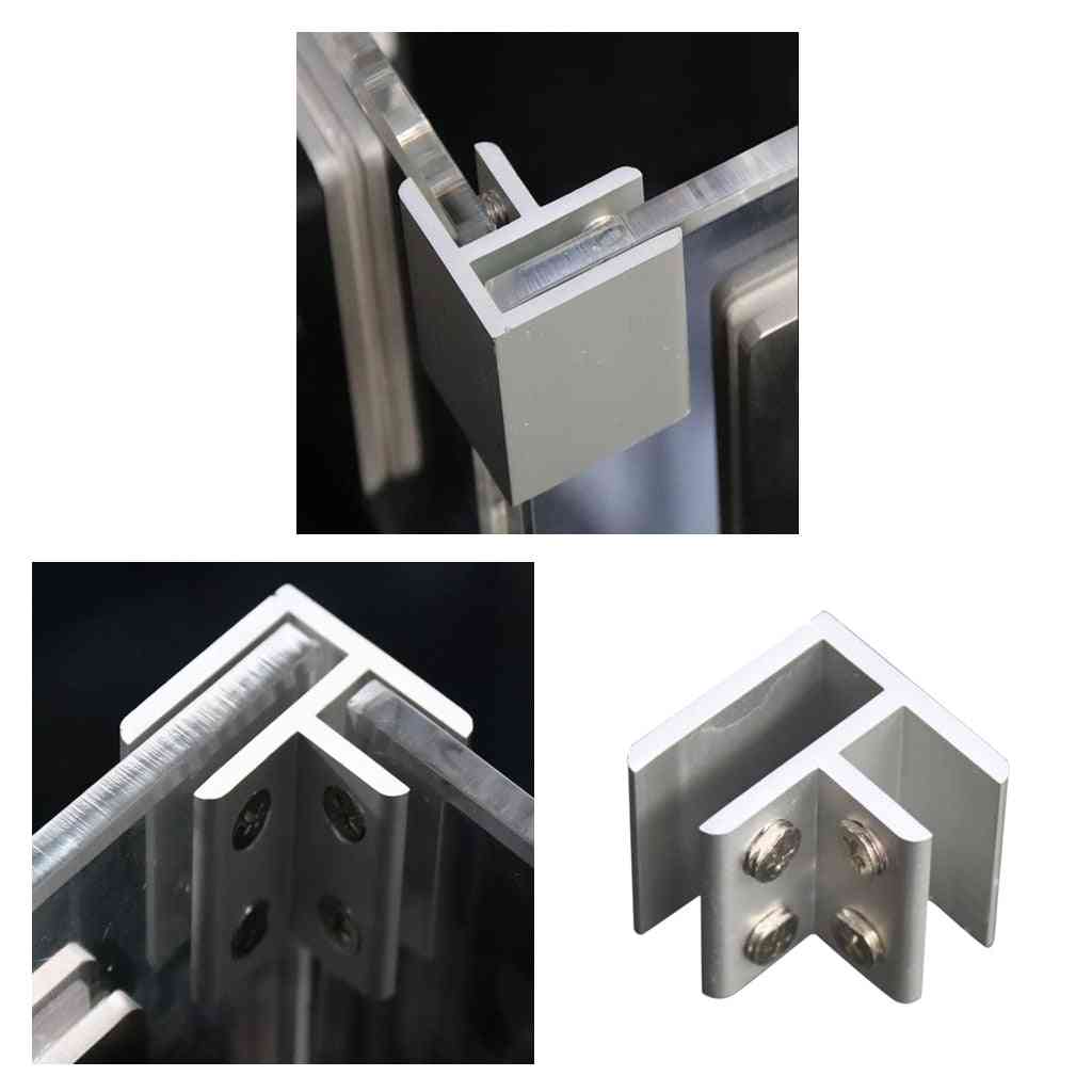 Abrazadera de ángulo de vidrio sin taladro de 2 piezas - soporte de balaustrada de pasamanos para vidrio de 8-12 mm -