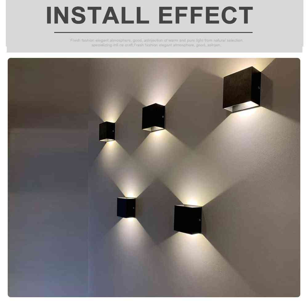 Aplique de pared de aluminio led, lámpara cuadrada de proyecto de carril para decoración de pared de habitación de noche