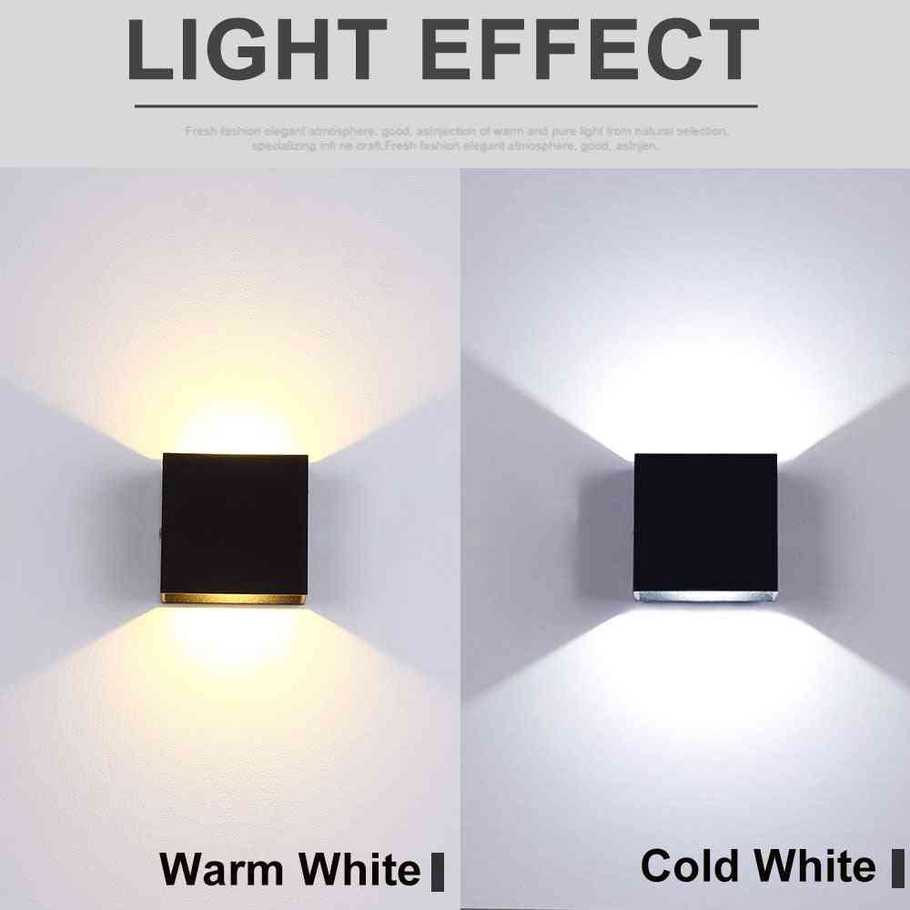 Led Aluminum Wall Light, Rail Project Square Lamp For Bedside Room Wall Decor